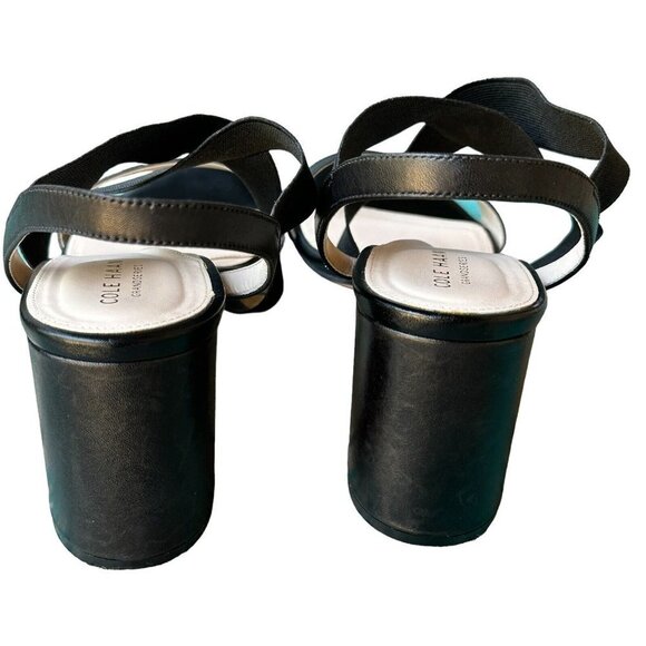 Cole Haan Strap Sandals Grand Aniston Leather Black  Elastic Women's Sz 10 B EUC - Picture 7 of 11